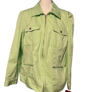 NWT CHAPS DENIM SZ 2X JEAN JACKET FRONT ZIP. FRONT POCKETS